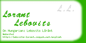 lorant lebovits business card