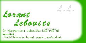 lorant lebovits business card